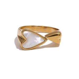 Shell Heart Ring – Stainless Steel | Waterproof | Women's Ring - Women's Jewelry